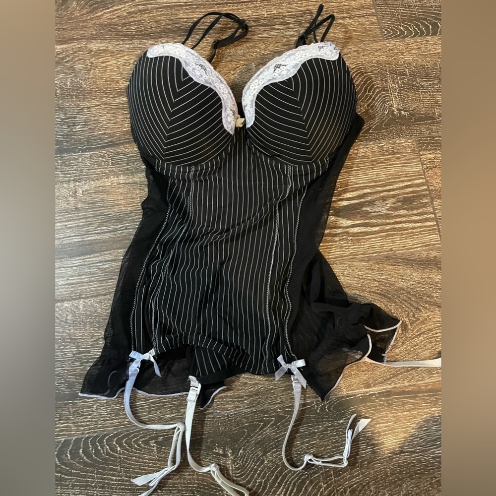 pinstripe lingerie corset